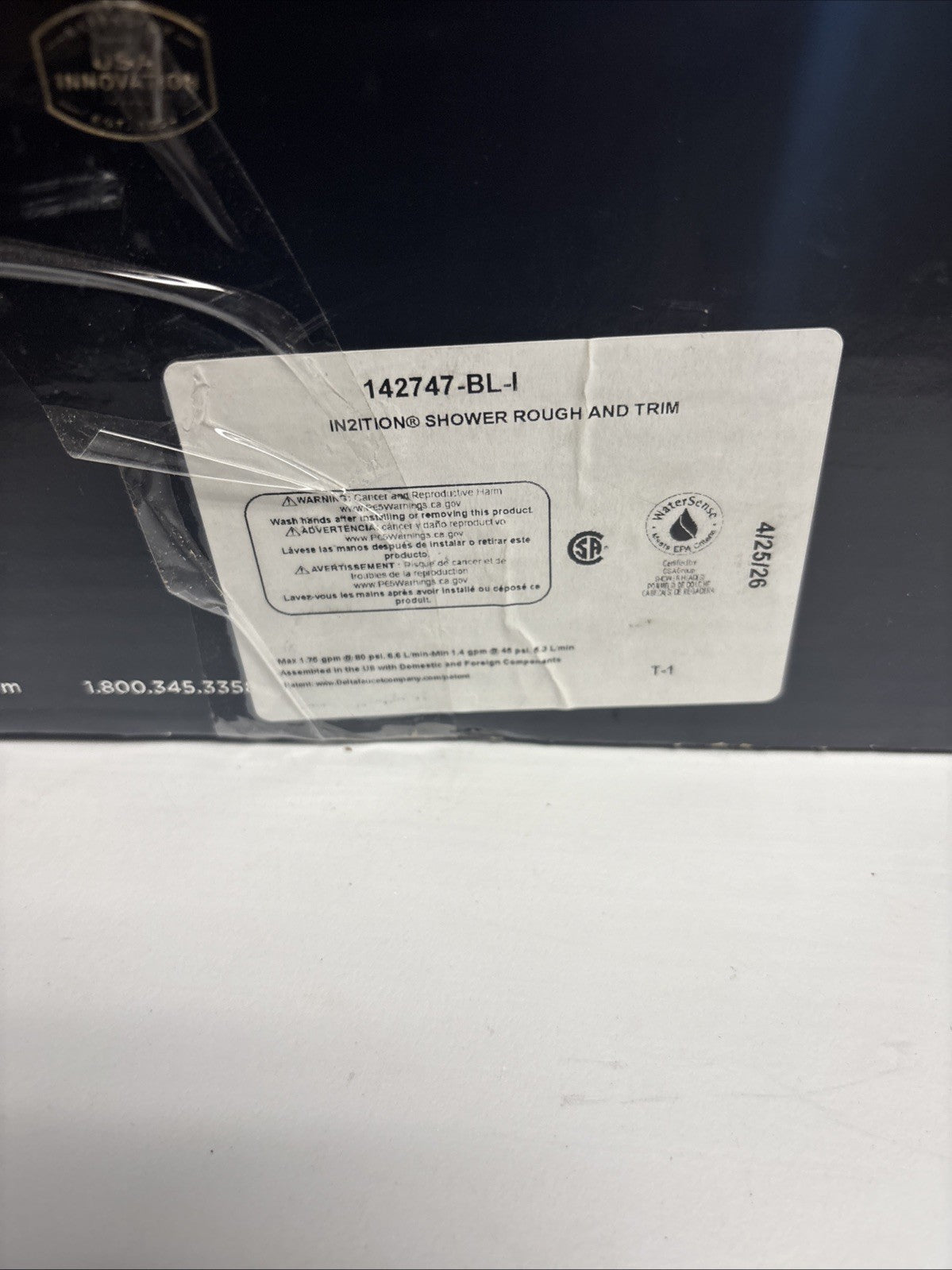 Delta Chamberlain 142747-BL-I Shower Head - Black -Read