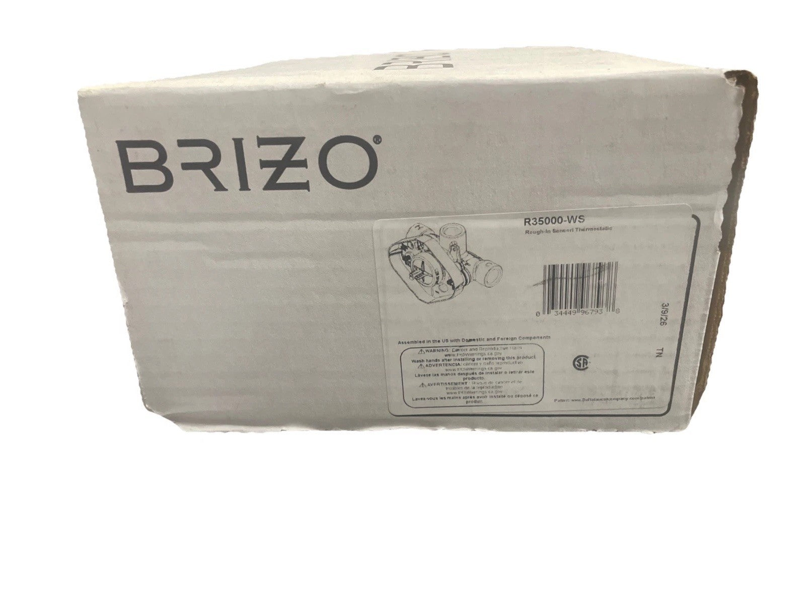 Brizo R35000-WS Thermostatic Rough In Valve Body w/Stops from the Sensori 
