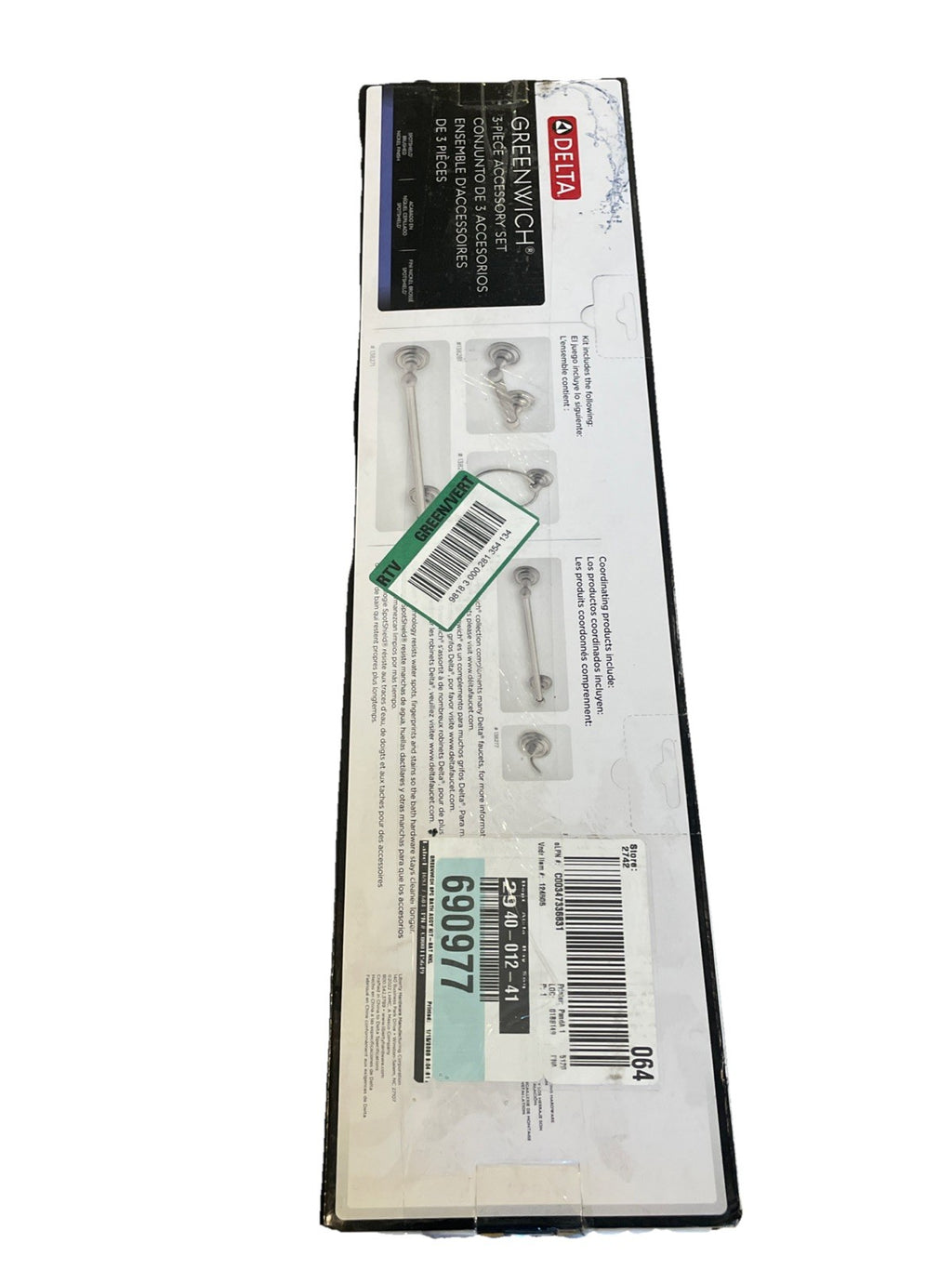 Delta Greenwich 3-Piece Bath Accessory Towel Bar Kit in Brushed Nickel 138283