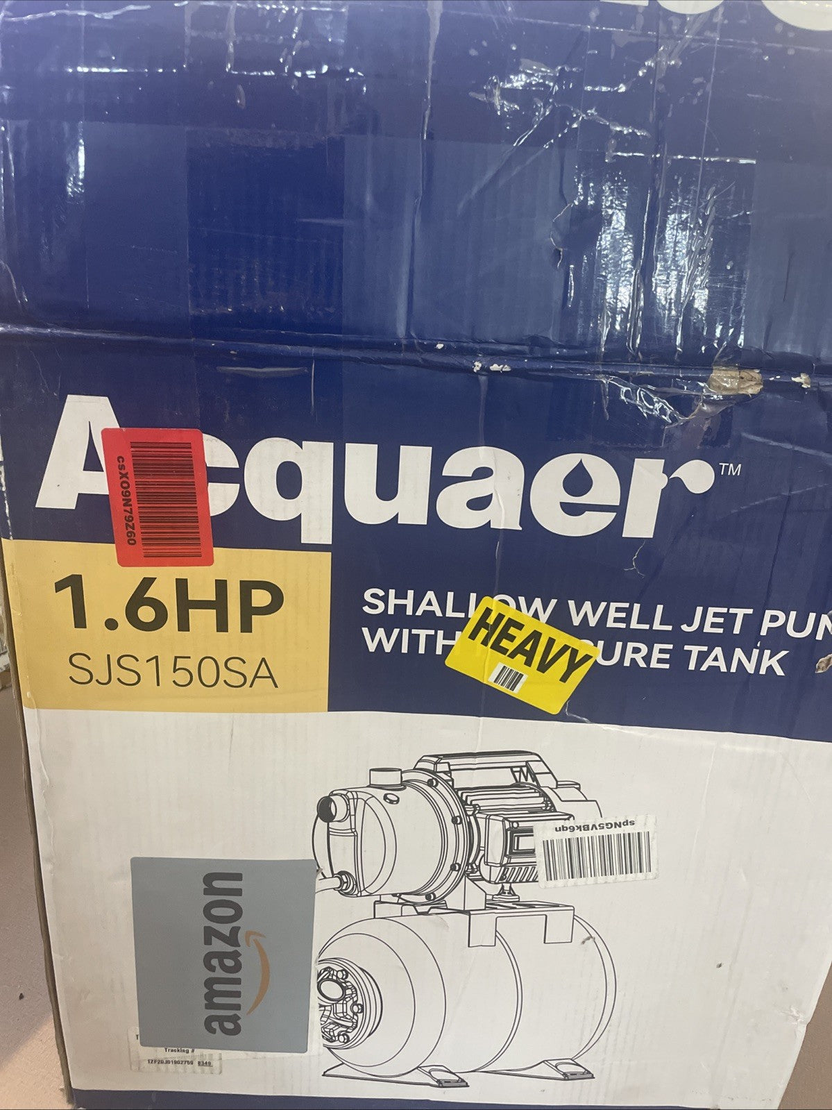 1320GPH Shallow Well Pump Stainless Steel Pump With Pressure Tank 1.6HP 115V