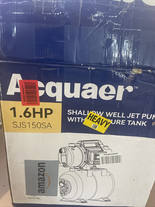 1320GPH Shallow Well Pump Stainless Steel Pump With Pressure Tank 1.6HP 115V