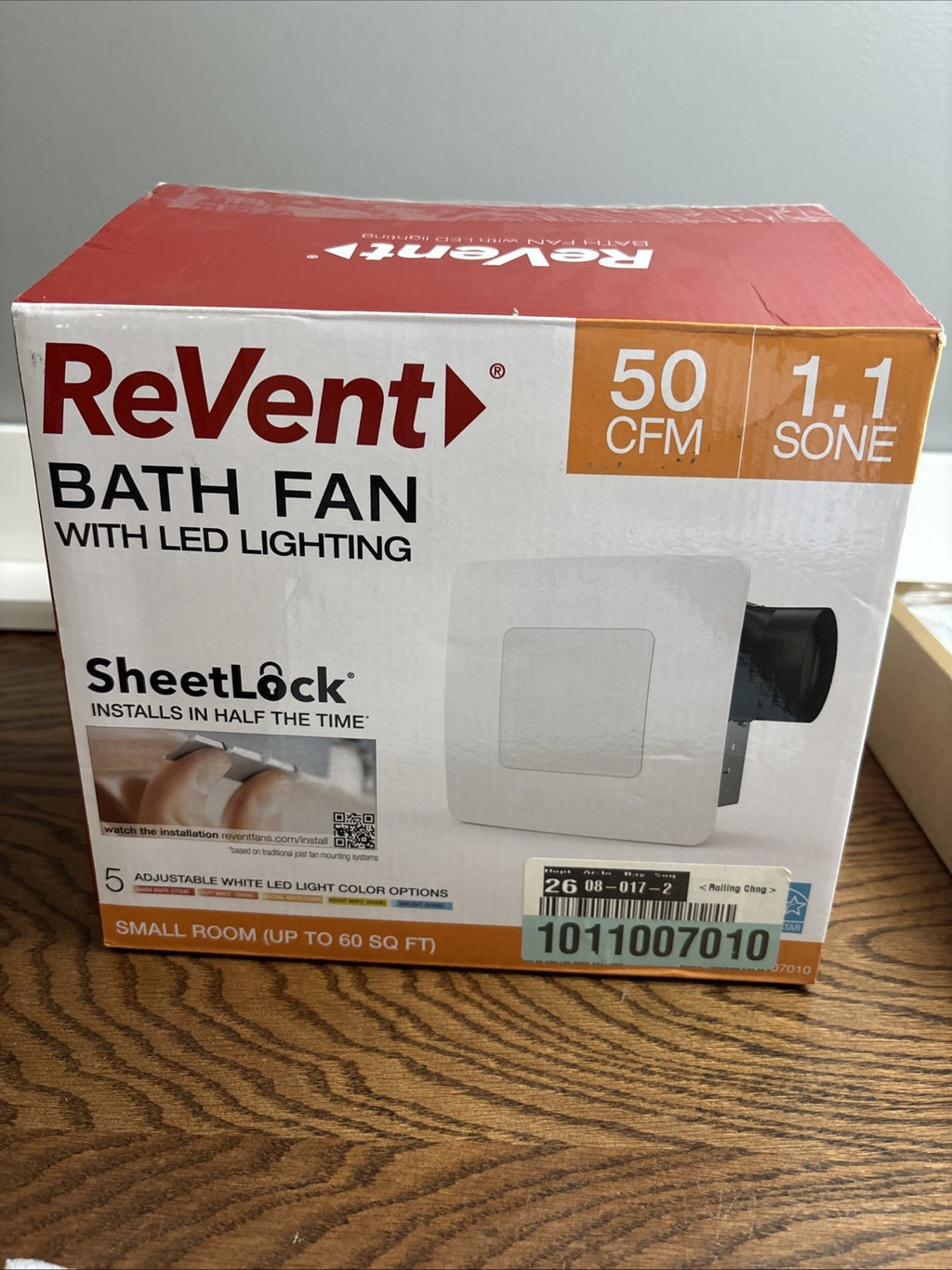 ReVent 50 CFM Bathroom Exhaust Fan w/ Adjustable LED Lighting, ENERGY STAR