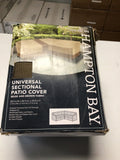 Hampton Bay Universal L-Shape Beige Brown Patio Sectional Cover 1012212248