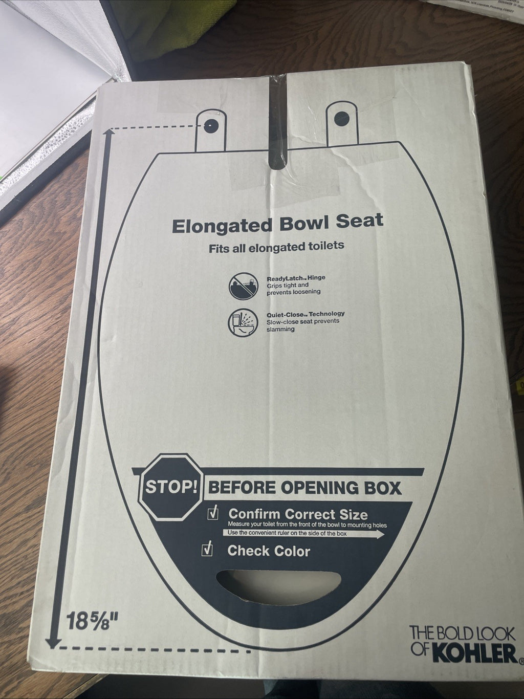  KOHLER K-27331-0 Glissade ReadyLatch Quiet Close Elongated Toilet Seat, White