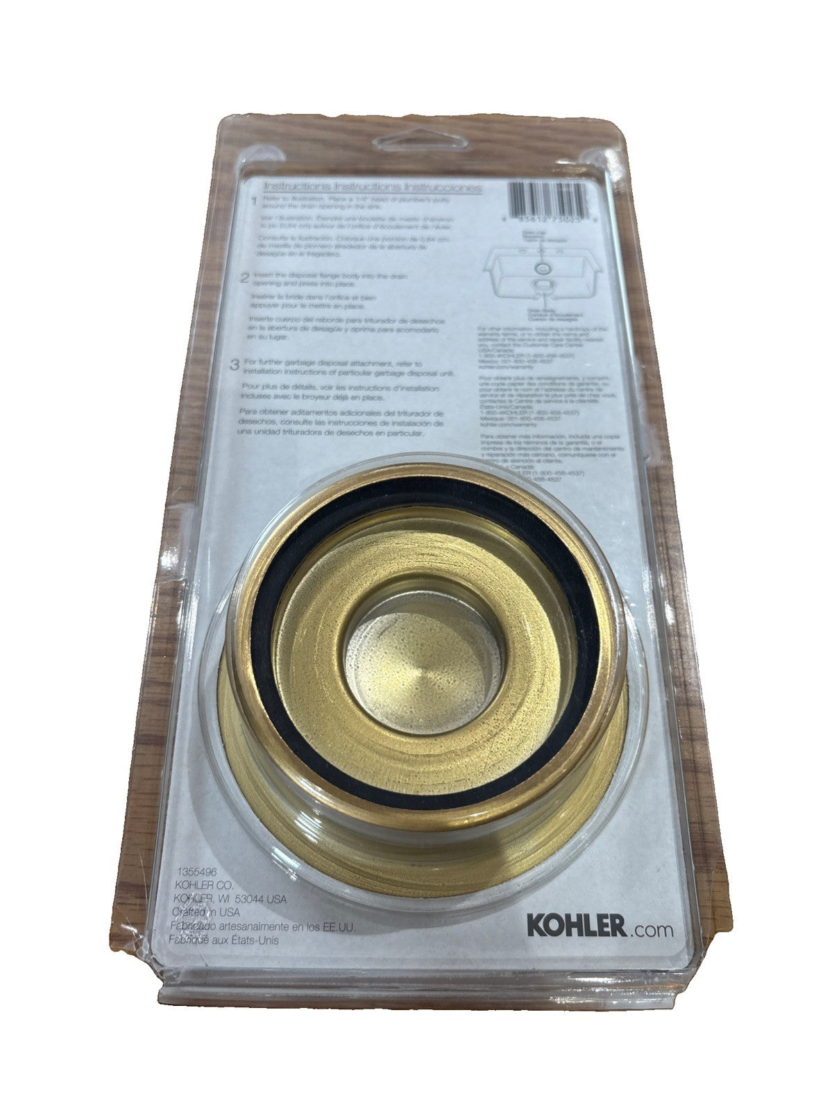 KOHLER Solid Disposal Flange & Stopper for Garbage Disposals 11352-2MB USA
