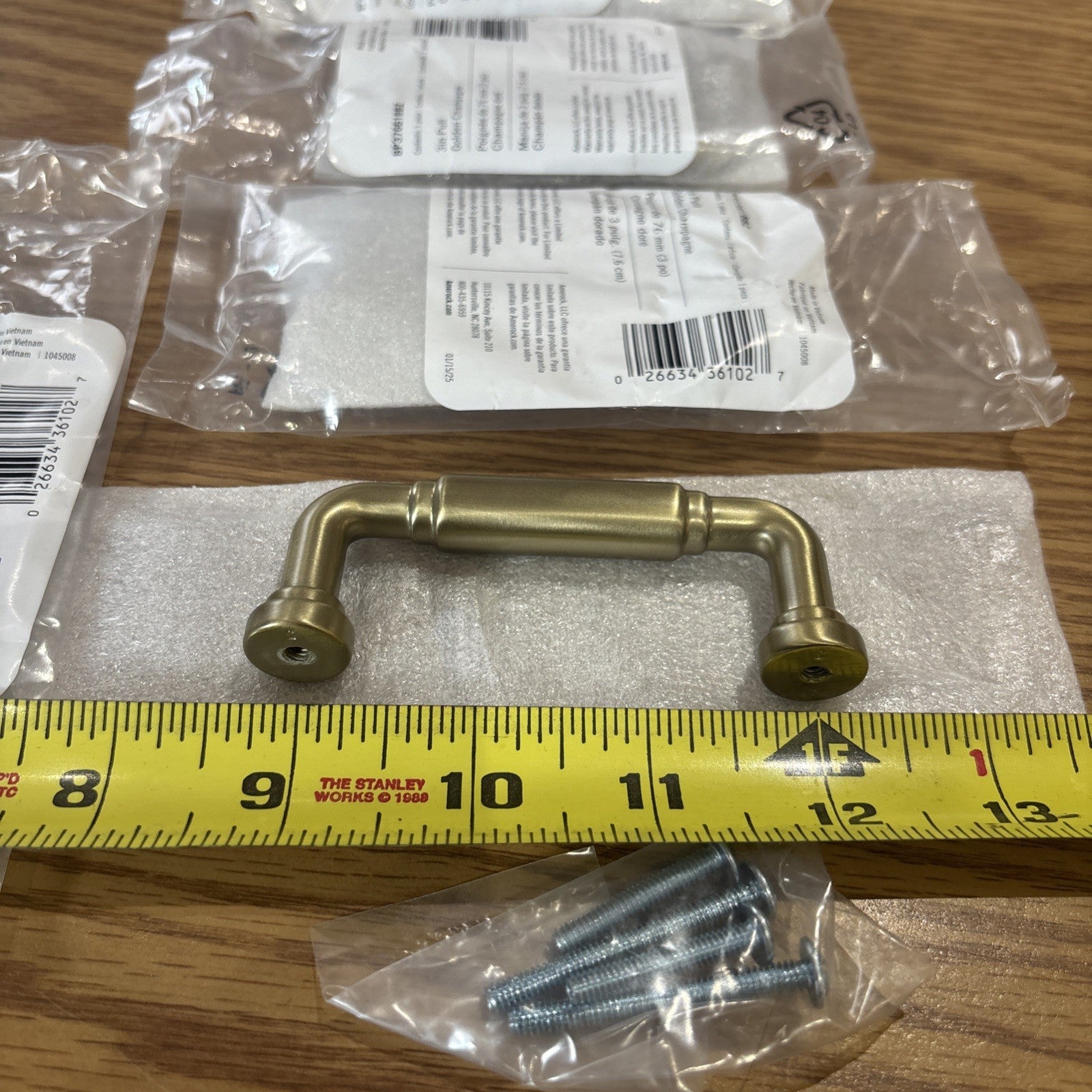 Lot 6x Amerock BP37661BBZ3" Center-Center Cabinet Pull Gold Golden Champagne