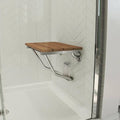 Dreamline Wood Folding Shower Seat 12" x 15" Natural Teak in Chrome (SHST-01-TK)