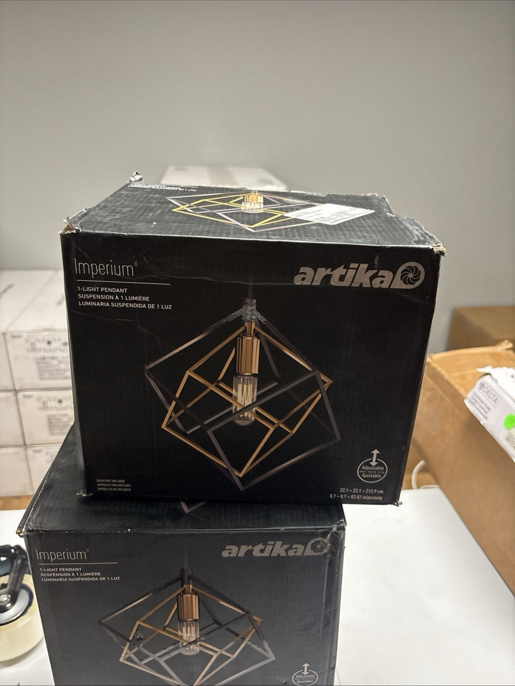 Artika Imperium 25-Watt 1 Light Black & Gold Modern Mini Pendant Light Set Of 3