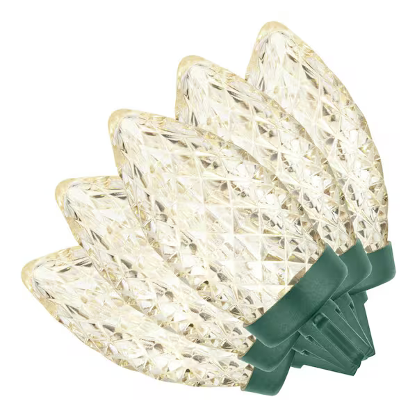 Home Accents Christmas Lights 100 Warm White Faceted C9 LED  - CASE OF 4 Spools