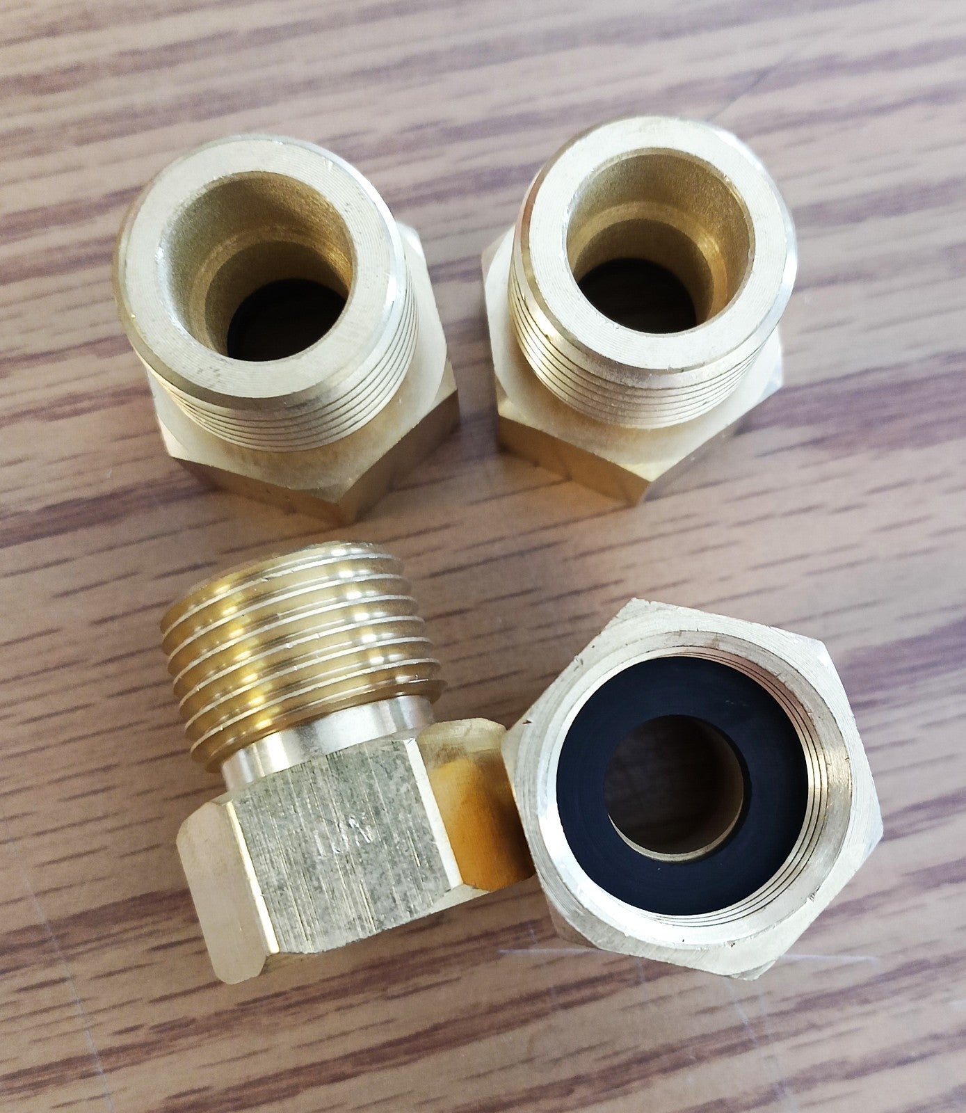4 Pack G 1/2 BSP Female Thread to US 1/2 NPT Male Thread Brass Pipe with Washer