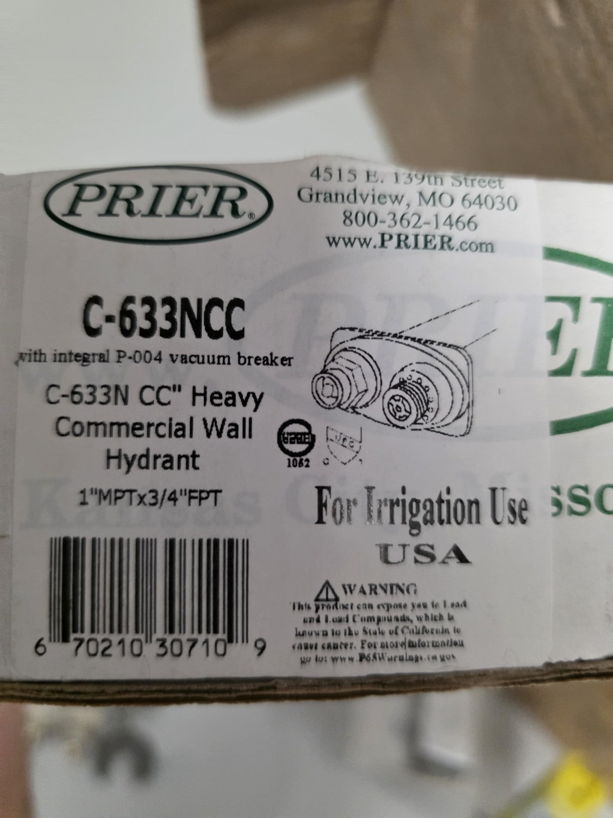 Prier Products C-633NCC Mild Climate Commercial Wall Hydrant Nickel Heavy