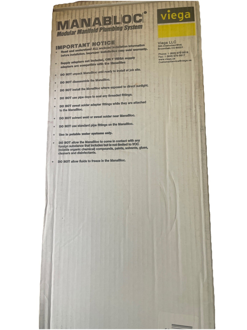 Viega ManaBloc 1/2" x 36 Port Distribution Manifold 49645 - 16 Hot/20 Cold