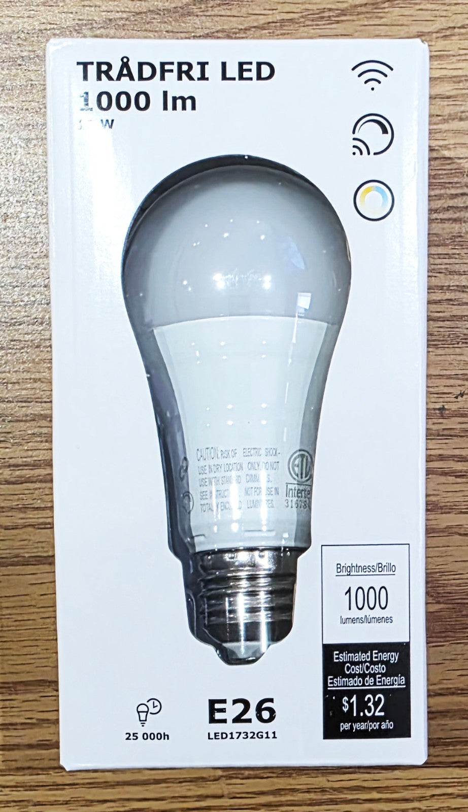 Ikea Tradfri E26 LED Bulb 1000 Lumen Zigbee Opal Dimmable White Spectrum Smart