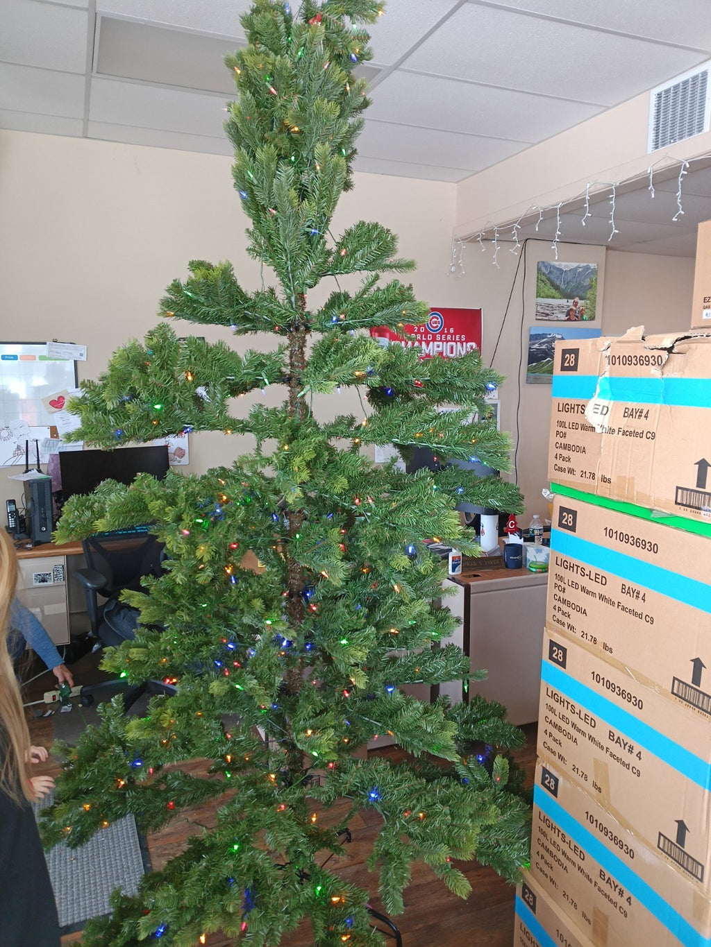 NEW Home Accents 9 ft. PreLit LED Wesley Pine Artificial Christmas Tree Open box