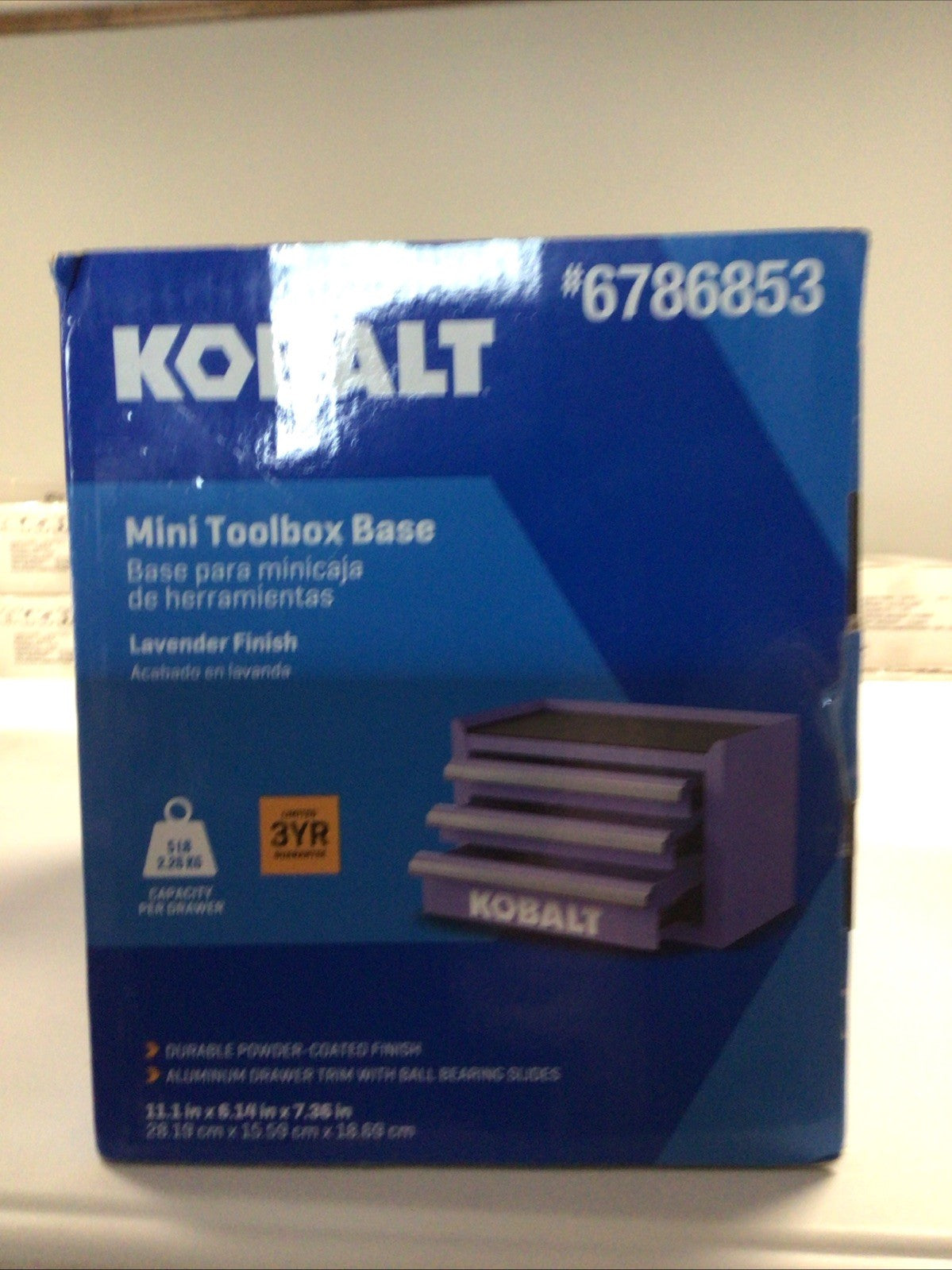 NEW Kobalt Mini-Base 3-Drawer Lavender  Toolbox /Jewelry Box