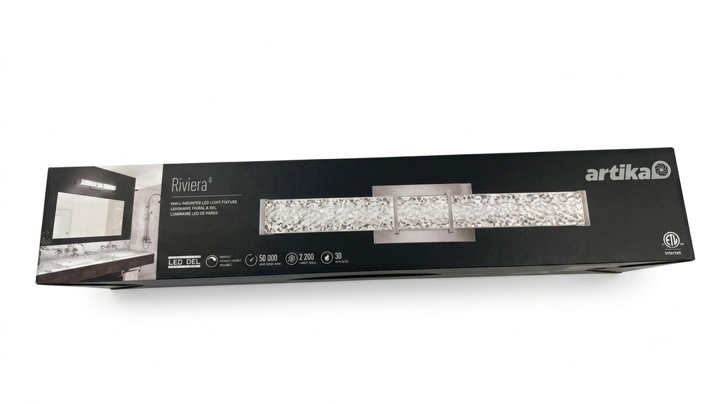 Artika Riviera 27 in. 1-Light Brushed Nickel LED Vanity Light New
