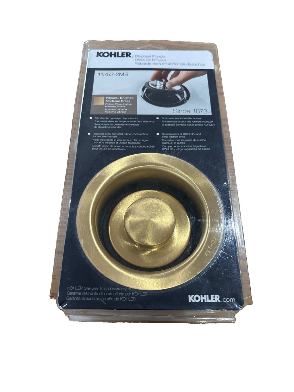 KOHLER Solid Disposal Flange & Stopper for Garbage Disposals 11352-2MB USA