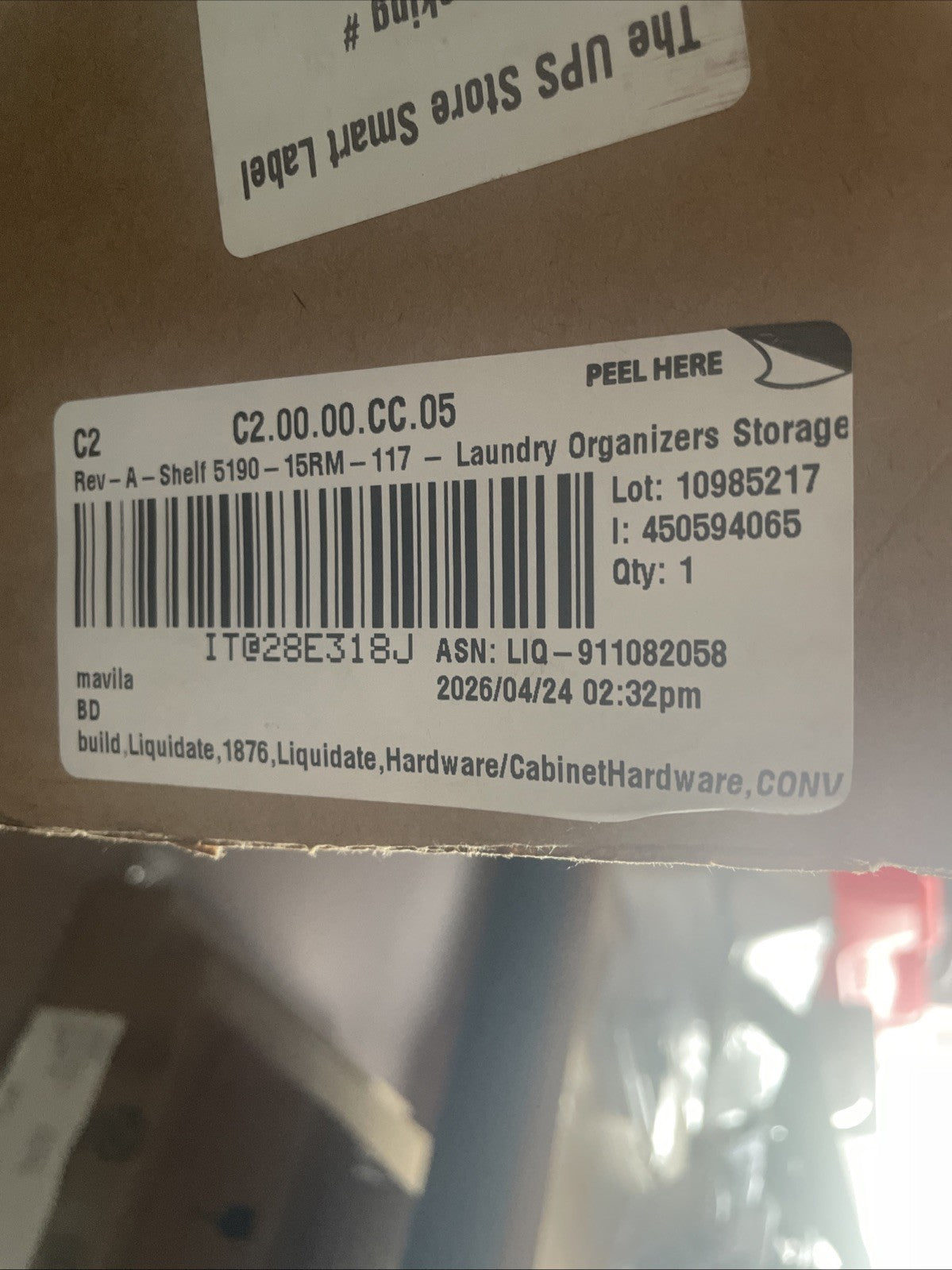 Rev-A-Shelf 5190-15RM-117 5190 Series 18 Inch Base Cabinet Pull Out Hamper