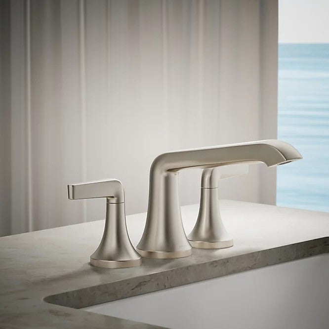 Kohler Tempered T22024-4-BN Deck Mounted Roman Tub Filler in Brushed Nickel