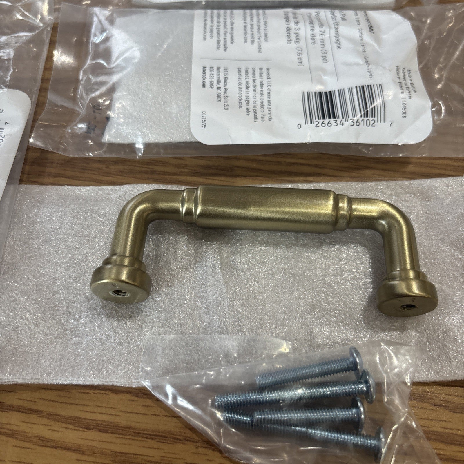 Lot 6x Amerock BP37661BBZ3" Center-Center Cabinet Pull Gold Golden Champagne