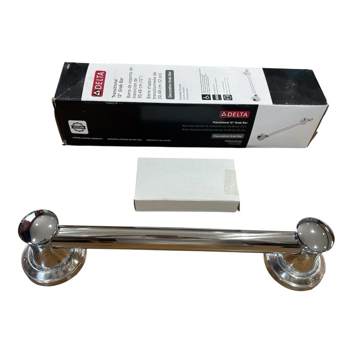 Delta 41712 Chrome 12" Bathroom Grab Bar New /Open Box
