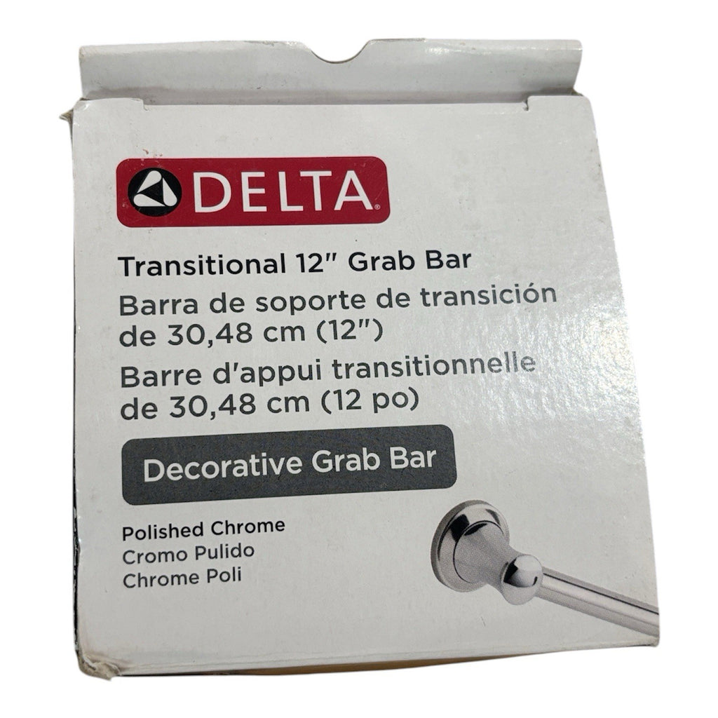 Delta 41712 Chrome 12" Bathroom Grab Bar New /Open Box