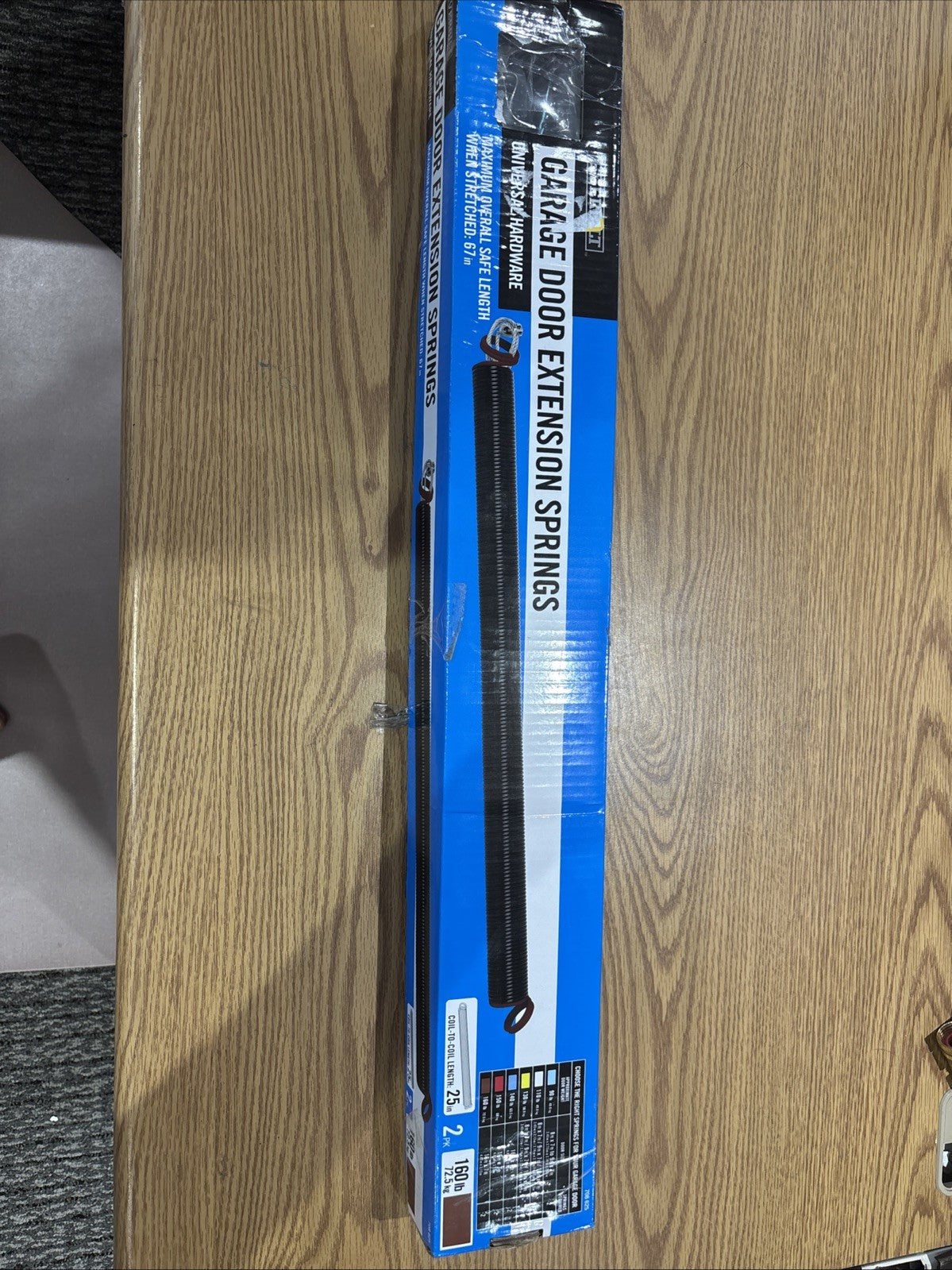 EVERBILT GARAGE DOOR EXTENSHION SPRINGS 160 LB MAX STRETCH LENGHT 67 IN. (2PK)