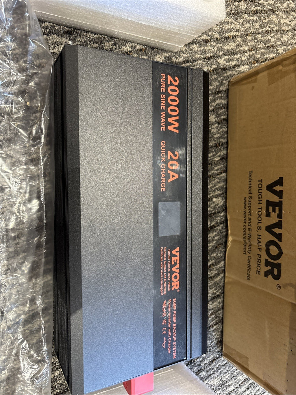 VEVOR 2000W Sump Pump Battery Backup System Inverter LCD Emergency Power Outage