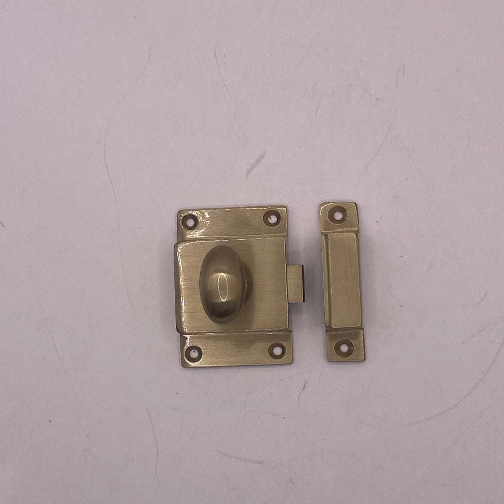 Emtek 2270US7 Cabinet Latch French Antique Brass US7 – Complete w/ Strike - Open
