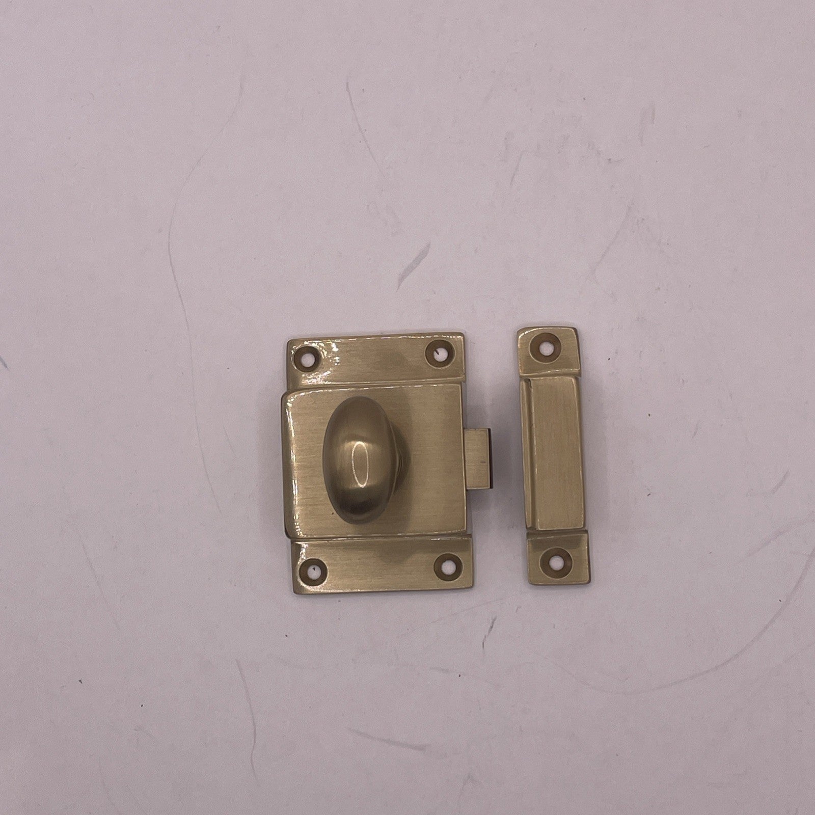Emtek 2270US7 Cabinet Latch French Antique Brass US7 – Complete w/ Strike - Open