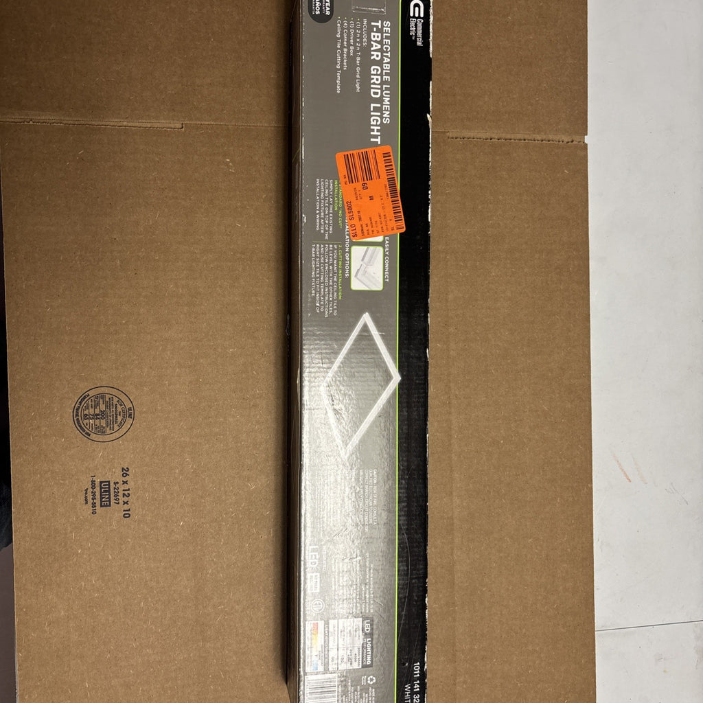 LOT OF 4 Commercial Electric T Bar Grid Light Kit CCT and Lumen LED