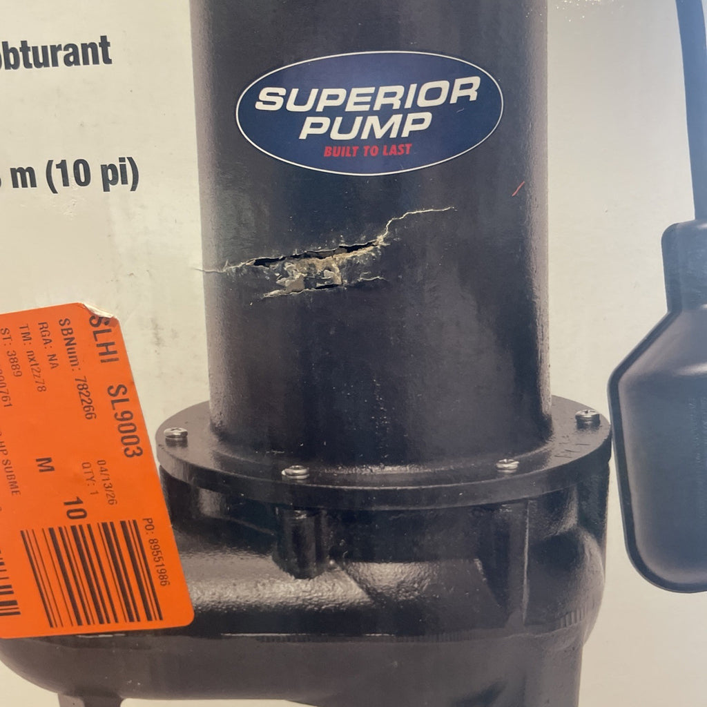 Superior 1/2 HP CI Sewage Ejector w/Vertical Float Switch