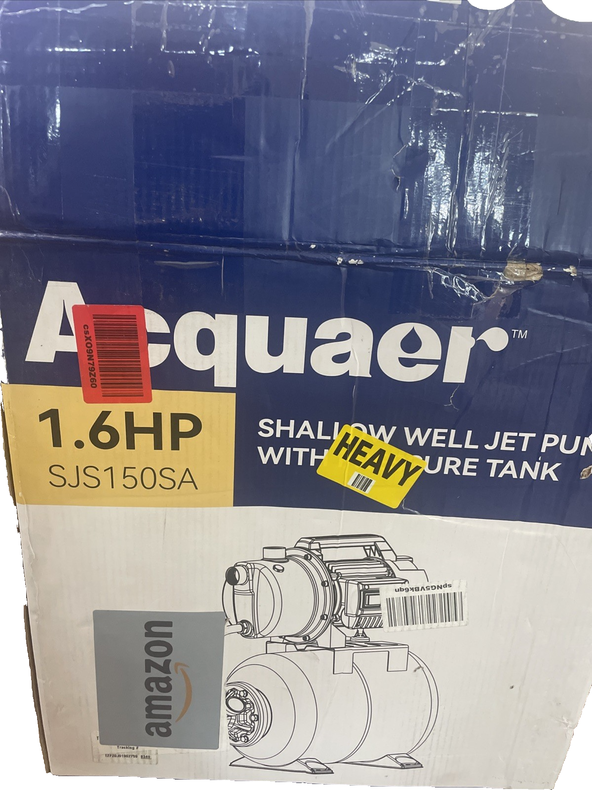 1320GPH Shallow Well Pump Stainless Steel Pump With Pressure Tank 1.6HP 115V