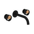 Rohl EC08W3IWMBG Eclissi Wall Mounted Bathroom Faucet Matte Black / Satin Gold