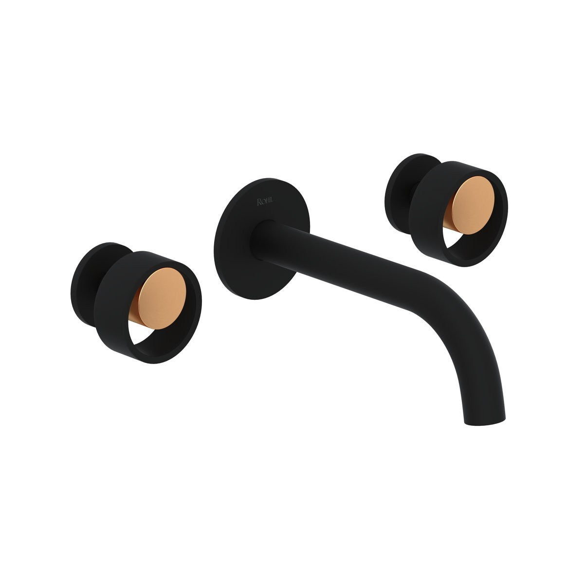 Rohl EC08W3IWMBG Eclissi Wall Mounted Bathroom Faucet Matte Black / Satin Gold