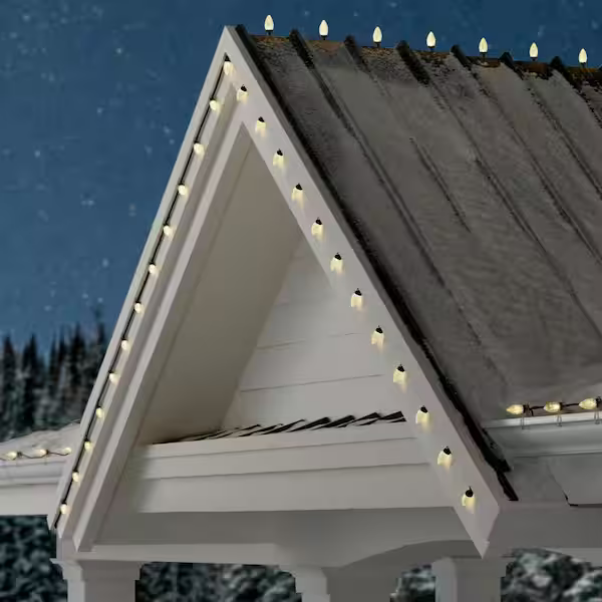 Home Accents Christmas Lights 100 Warm White Faceted C9 LED  - CASE OF 4 Spools