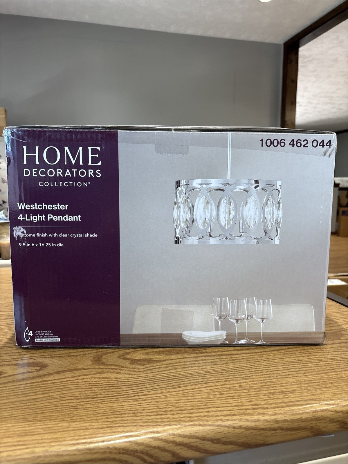 Home Decorators Westchester 4-Light Chrome Round Pendant Light 1006462044