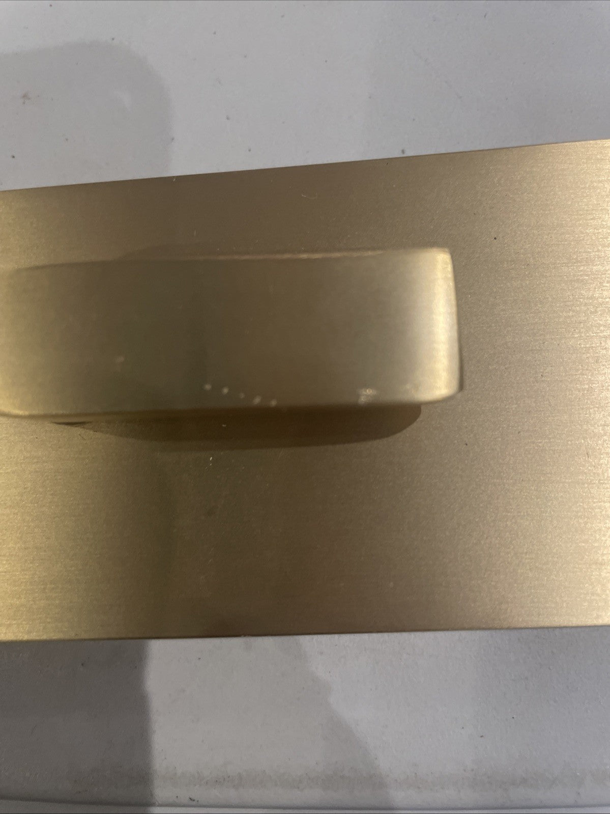 Emtek 222201US19 Modern Rectangular Barn Door Privacy Lock - Strike Satin Brass