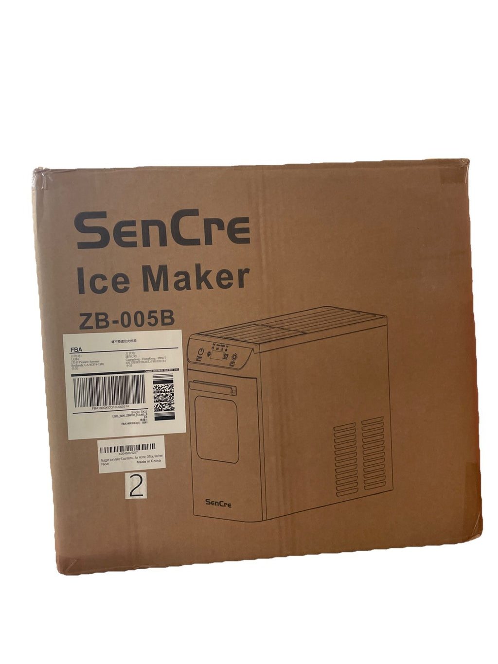 SenCre Nugget Countertop Ice Maker Black Self-Cleaning & Timer for Home Kitchen