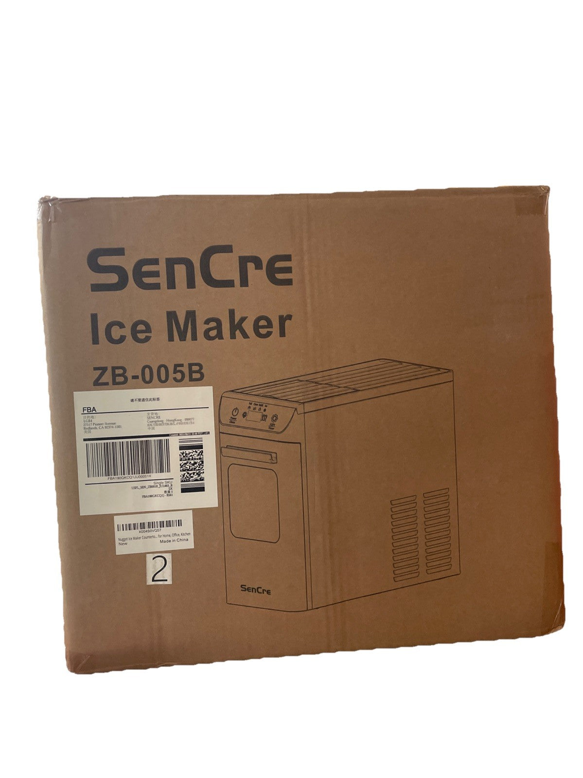 SenCre Nugget Countertop Ice Maker Black Self-Cleaning & Timer for Home Kitchen