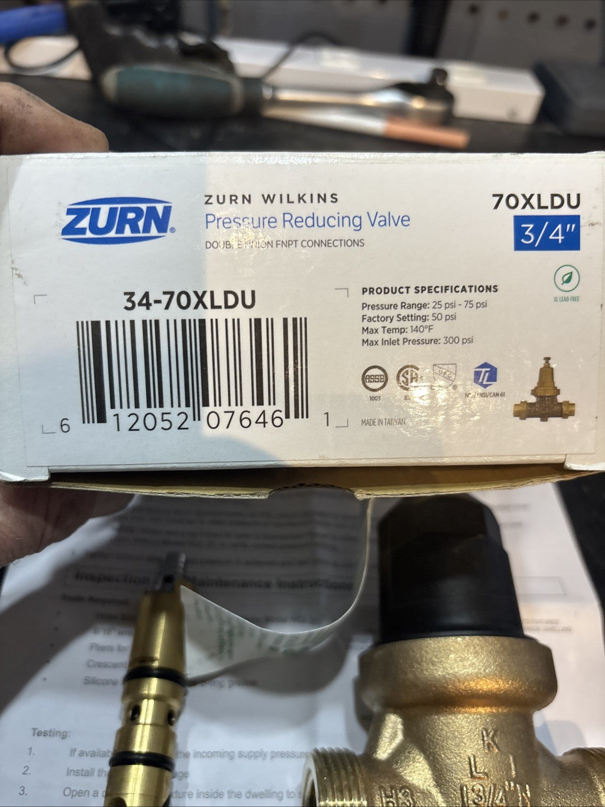 Zurn Wilkins 3/4 in. 70XL Pressure Reducing Valve Double Union FNPT. Read!