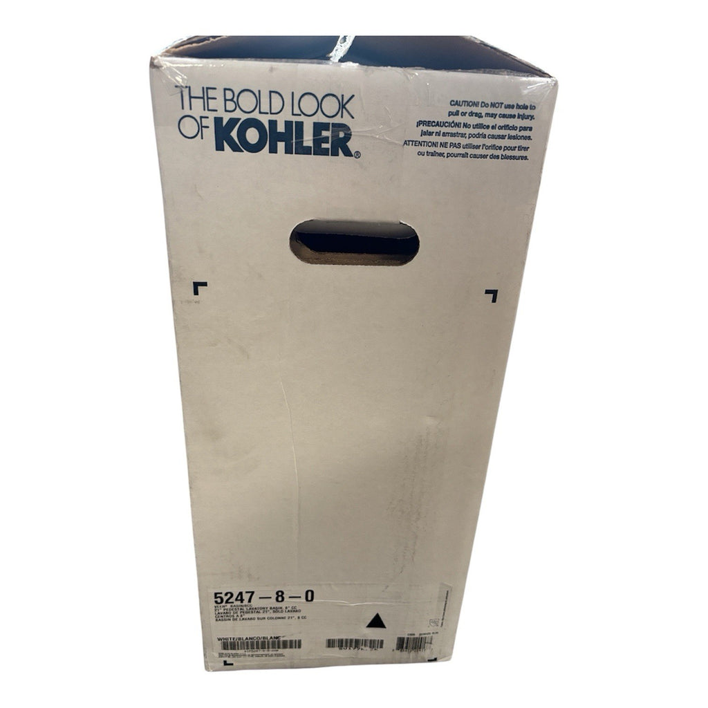Kohler K-5247-8-0 Veer 21" Pedestal Bathroom Sink With Three Holes- Sink Only
