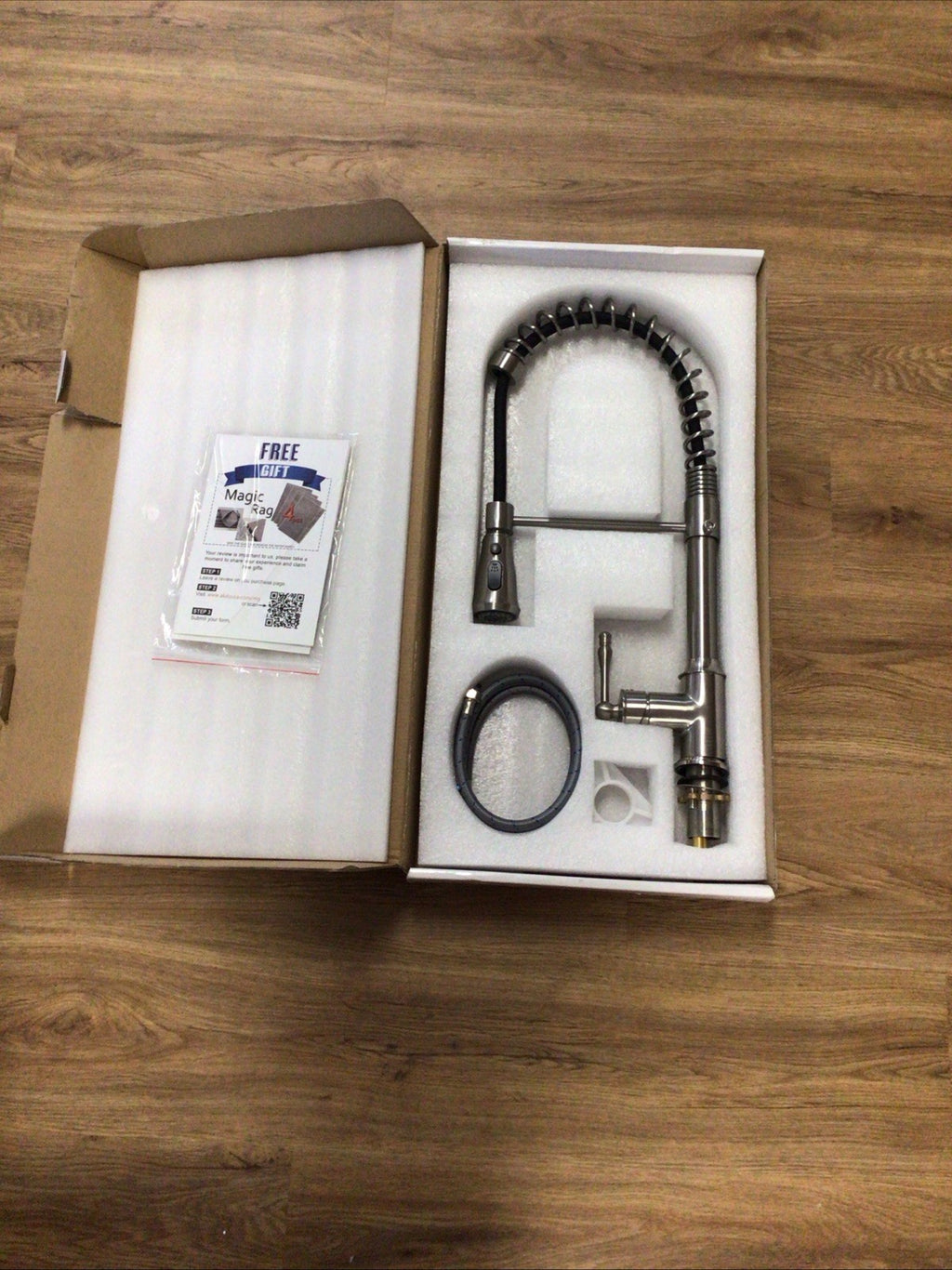 AKDY Single-Handle Pull-Down Sprayer Kitchen Faucet Brushed Nickel Kf0011