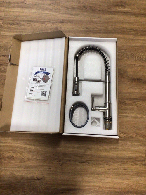 AKDY Single-Handle Pull-Down Sprayer Kitchen Faucet Brushed Nickel Kf0011