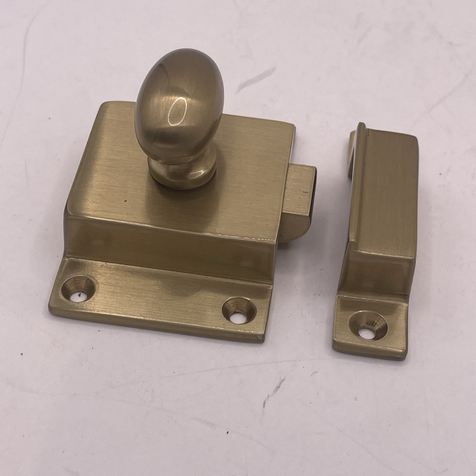 Emtek 2270US7 Cabinet Latch French Antique Brass US7 – Complete w/ Strike - Open