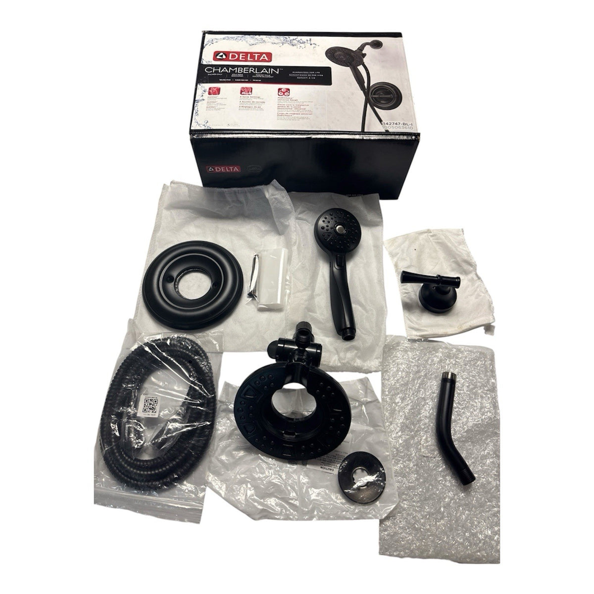 Delta Chamberlain 142747-BL-I Shower Head - Black -Read