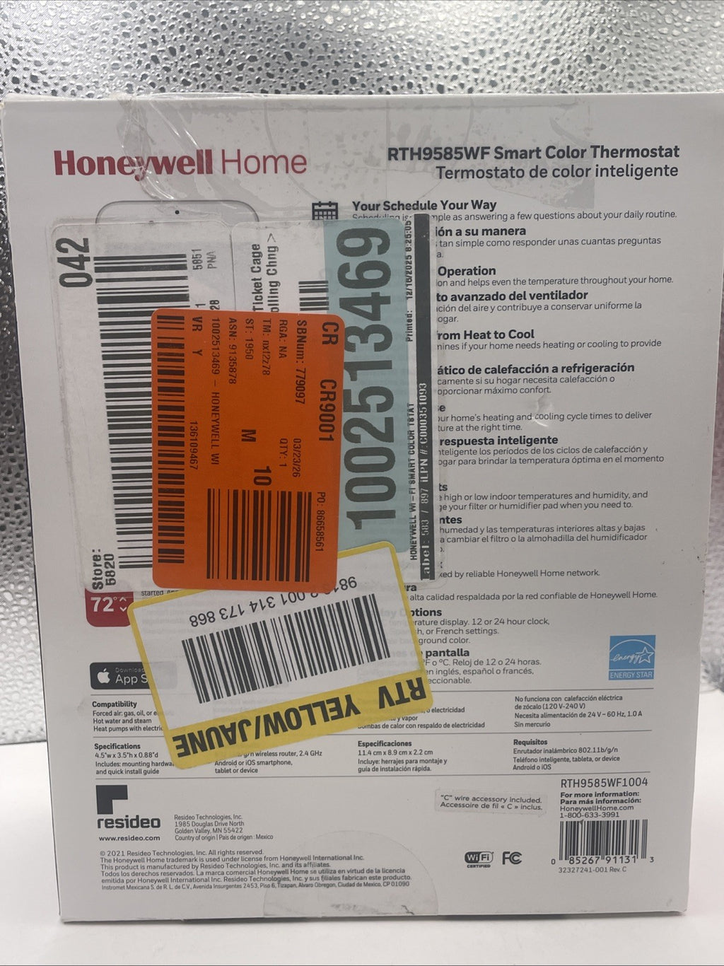 Honeywell Home Wi-Fi Smart Color Thermostat RTH9585WF - READ!!!!!!