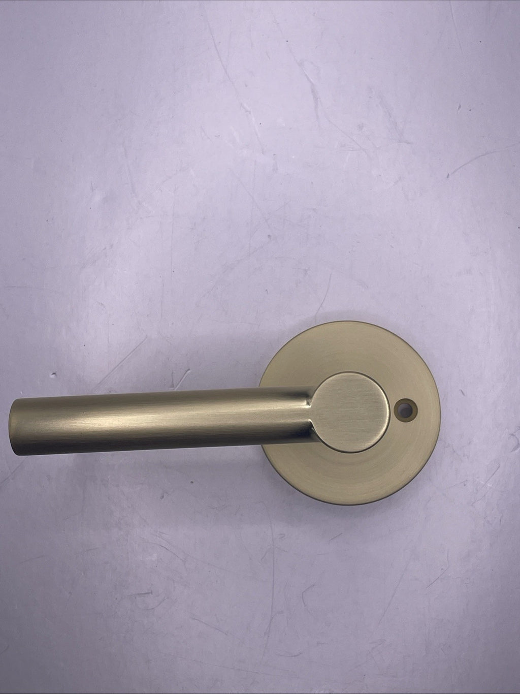 Miseno MLK5012SB Elkton Round Rod Non-Turning One-Sided Door Lever - Satin Brass