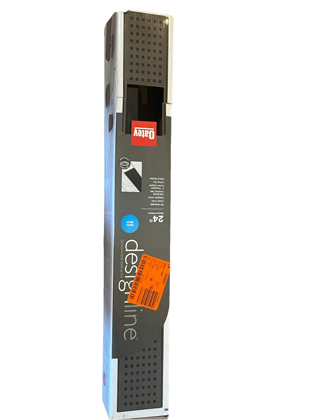 Oatey Designline 24 inch 24” SS Linear Shower Drain Square Grate - Matte Black
