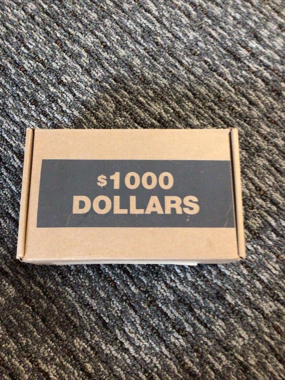 Small Dollar Grey Coin Roll Storage Box 1000